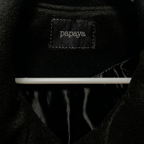 Women’s Black PAPAYA Fleece Waist Length Pea Coat - Picture 4 of 5